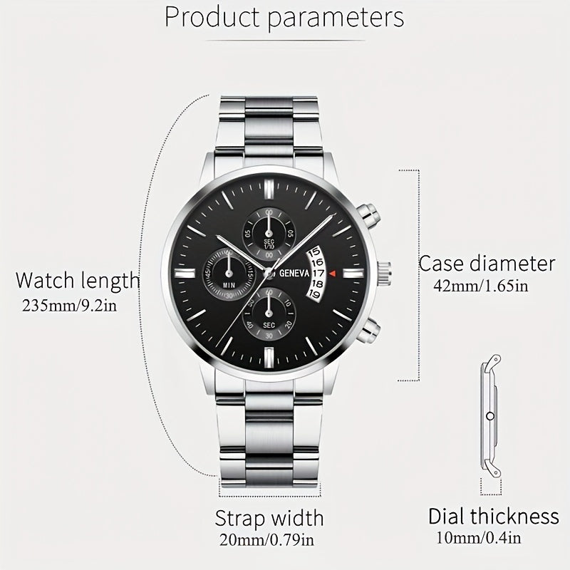 [Low Priced Goods, Suitable To Relax The Look Requirements] 1pc Men's Stainless Steel Quartz Wrist Watch Business Popular Watch