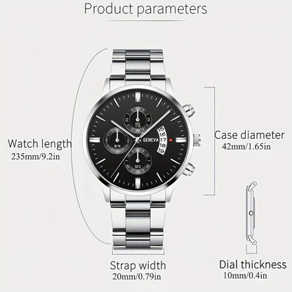 [Low Priced Goods, Suitable To Relax The Look Requirements] 1pc Men's Stainless Steel Quartz Wrist Watch Business Popular Watch