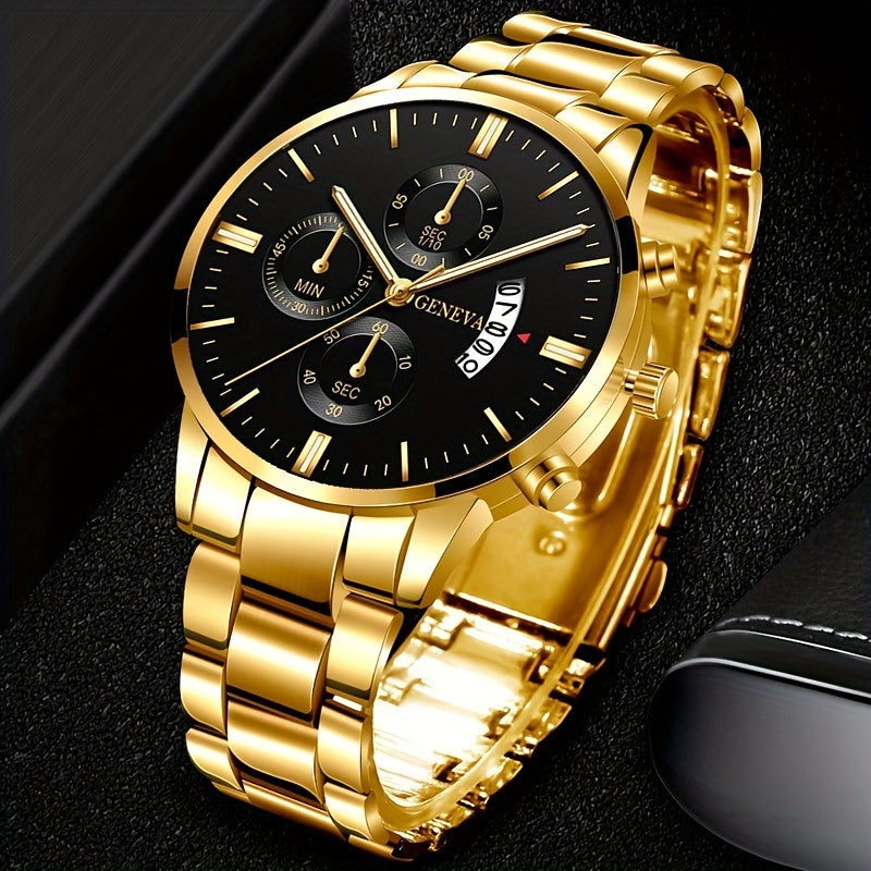 [Low Priced Goods, Suitable To Relax The Look Requirements] 1pc Men's Stainless Steel Quartz Wrist Watch Business Popular Watch