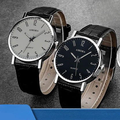 Men Watches Business Wrist Watch Luxury Leather Strap Analog Watches Quartz Wristwatches Clock Men Women Casual Simple Watch