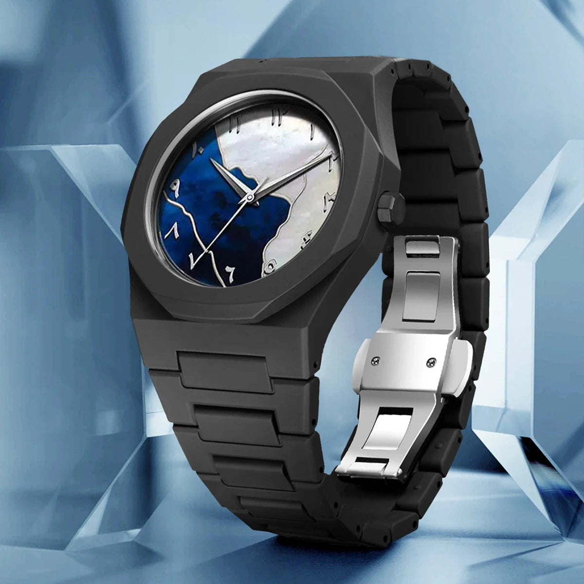 LUCKYFOXNew high-end watches men's trend graffiti art quartz watches