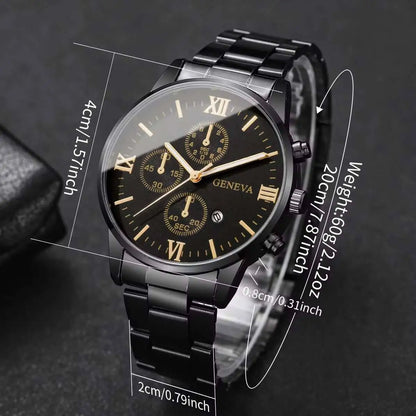 Fashion Roma Dial Men Business Watches Calendar Quartz Watch for Man Clock Reloj Hombre（Without Box）