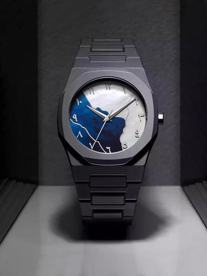 LUCKYFOXNew high-end watches men's trend graffiti art quartz watches