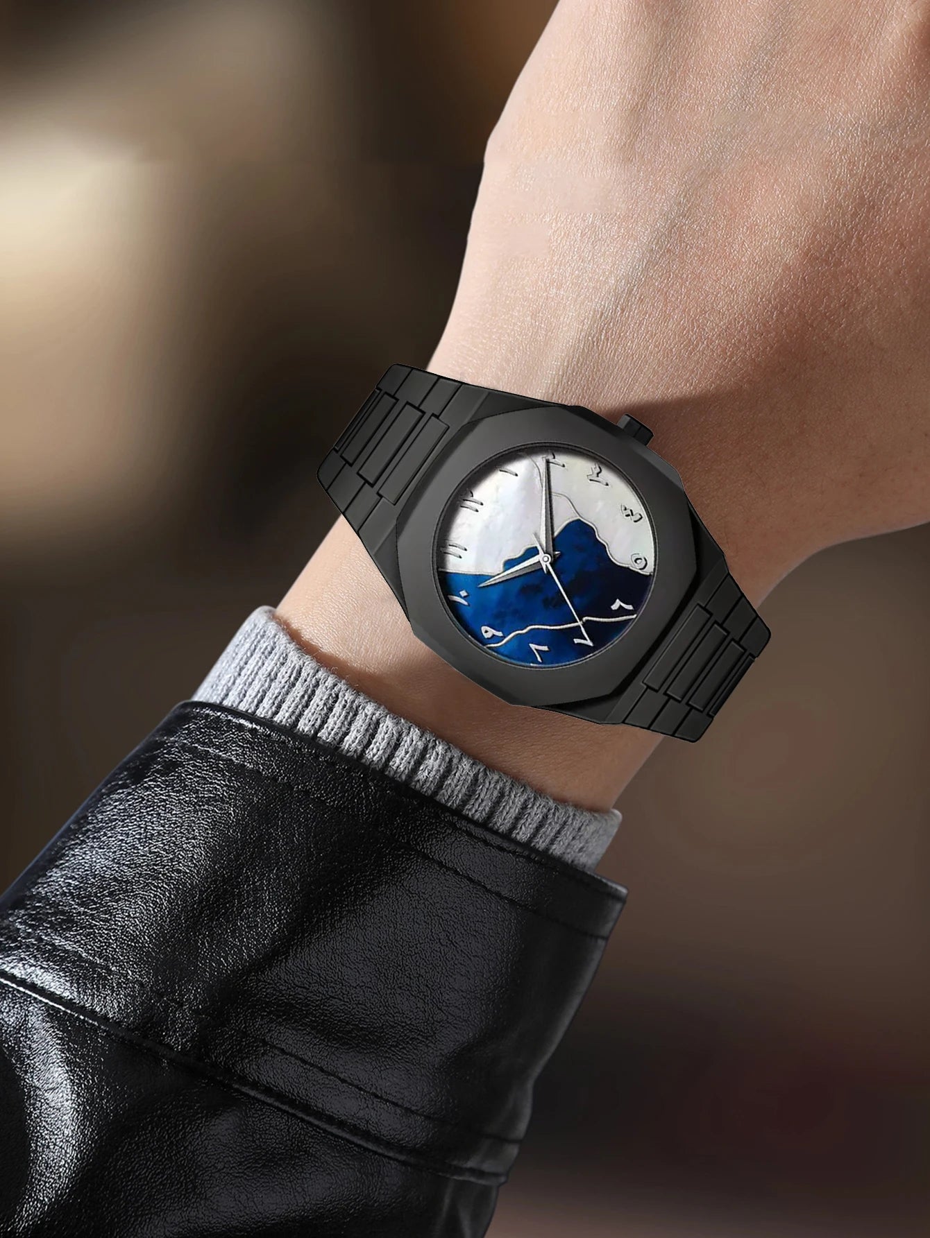 LUCKYFOXNew high-end watches men's trend graffiti art quartz watches