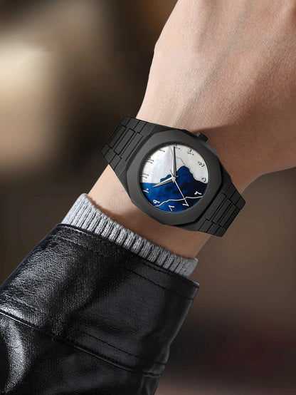 LUCKYFOXNew high-end watches men's trend graffiti art quartz watches