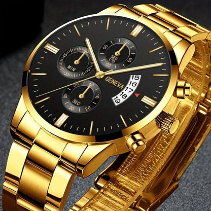 [Low Priced Goods, Suitable To Relax The Look Requirements] 1pc Men's Stainless Steel Quartz Wrist Watch Business Popular Watch
