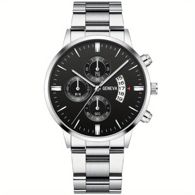 [Low Priced Goods, Suitable To Relax The Look Requirements] 1pc Men's Stainless Steel Quartz Wrist Watch Business Popular Watch