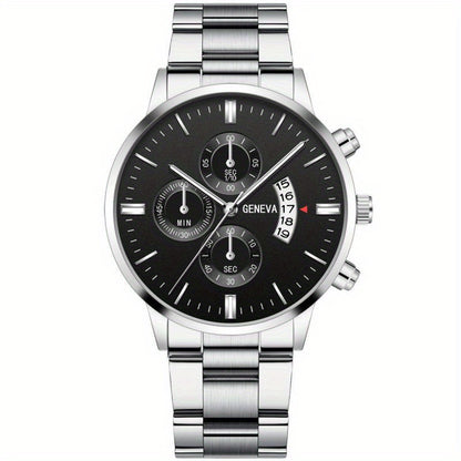 [Low Priced Goods, Suitable To Relax The Look Requirements] 1pc Men's Stainless Steel Quartz Wrist Watch Business Popular Watch