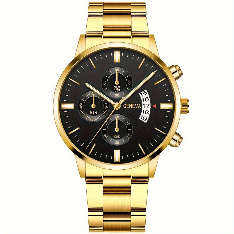 [Low Priced Goods, Suitable To Relax The Look Requirements] 1pc Men's Stainless Steel Quartz Wrist Watch Business Popular Watch